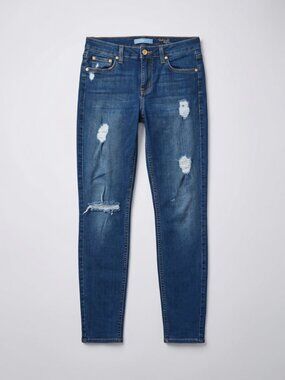 7 For All Mankind The Ankle Skinny Distressed Jeans Size 27